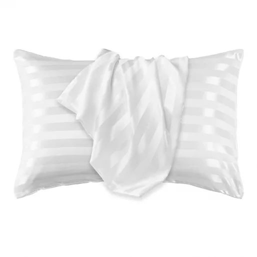 83 Tel Saten Yollu Yastık Kılıfı %100 Pamuk