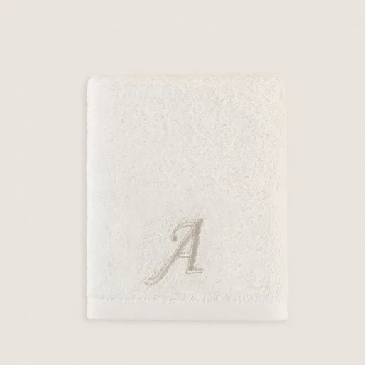 A Harf Nakışlı Yüz Havlusu 50x90 cm