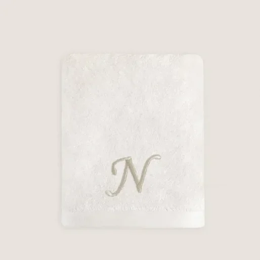 N Harf Nakışlı Yüz Havlusu 50x90 cm
