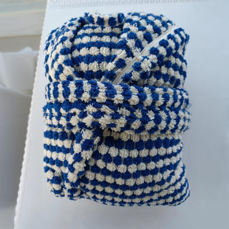 Nohut Bubble Bornoz - Mavi/Beyaz