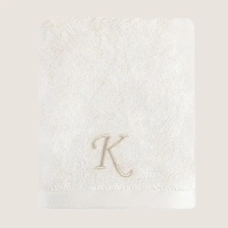 K Harf Nakışlı Yüz Havlusu 50x90 cm