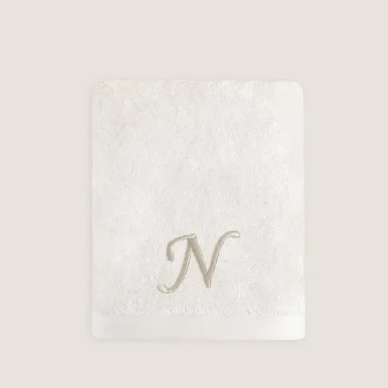 N Harf Nakışlı Yüz Havlusu 50x90 cm