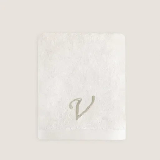 V Harf Nakışlı Yüz Havlusu 50x90 cm